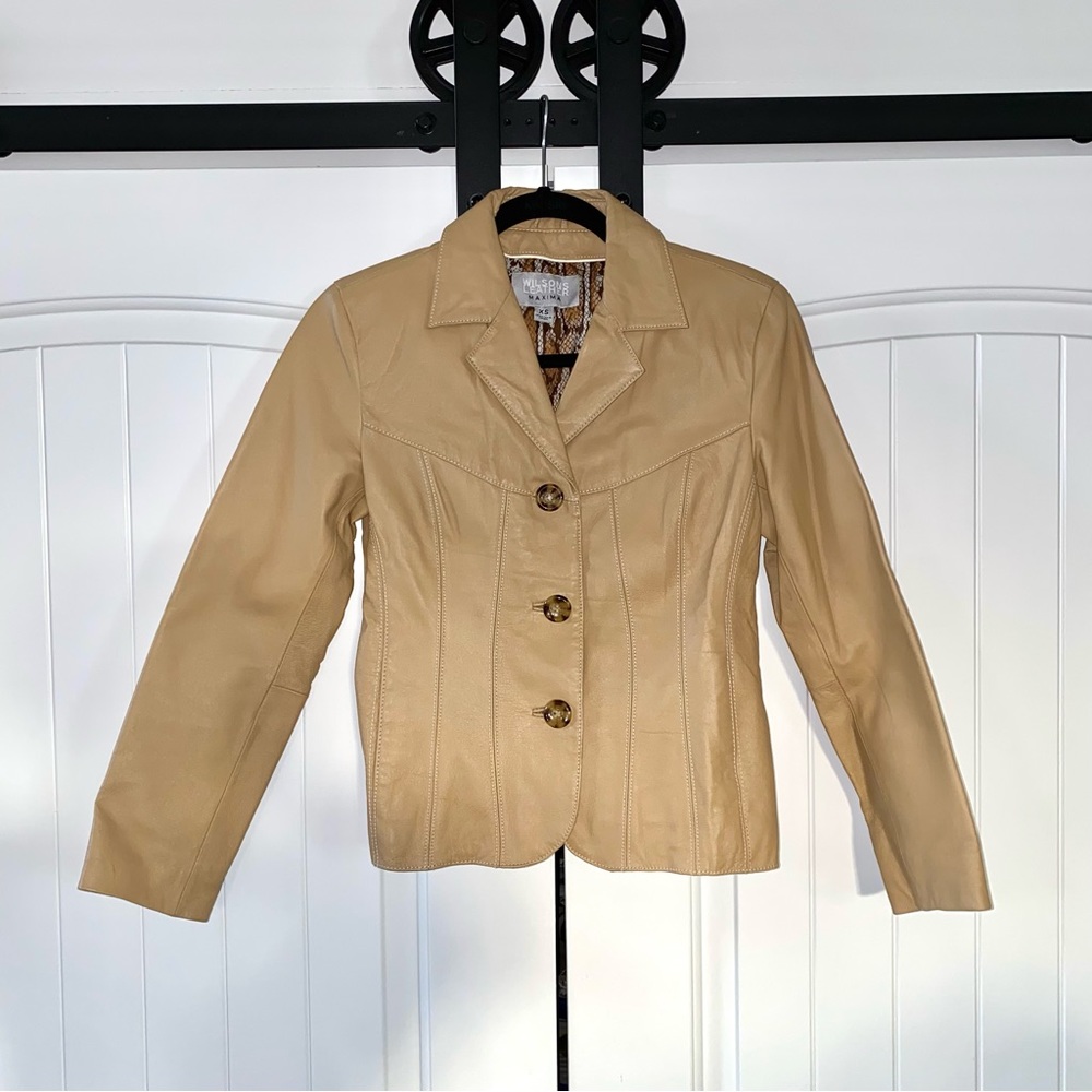 Tan Leather Blazer - Wilson’s Leather Maxima